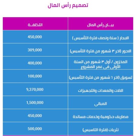 الخطة المالية لمصنع الفايبرجلاس في السعودية-1