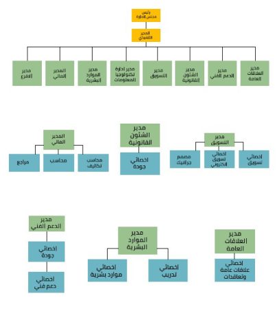 الهيكل التنظيمي مركز صيانة سيارات في السعودية