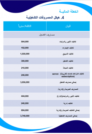 الخطة المالية لشركة التمويل الاستهلاكي في مصر-2