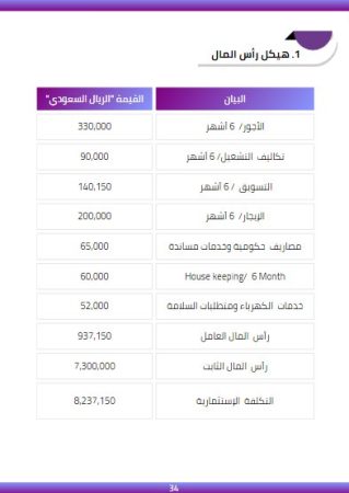 الخطة المالية لمشروع فندق